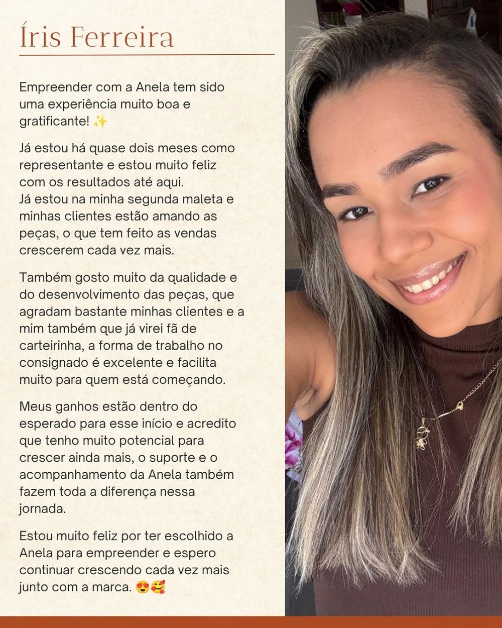 Depoimento de Íris Ferreira, representante da Anela.