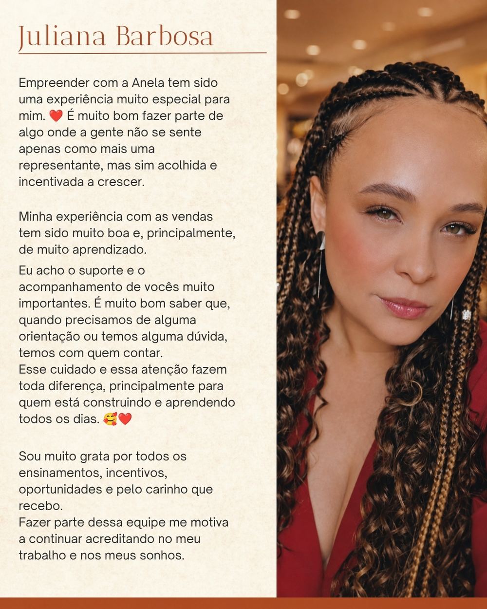 Depoimento de Juliana Barbosa, representante da Anela.